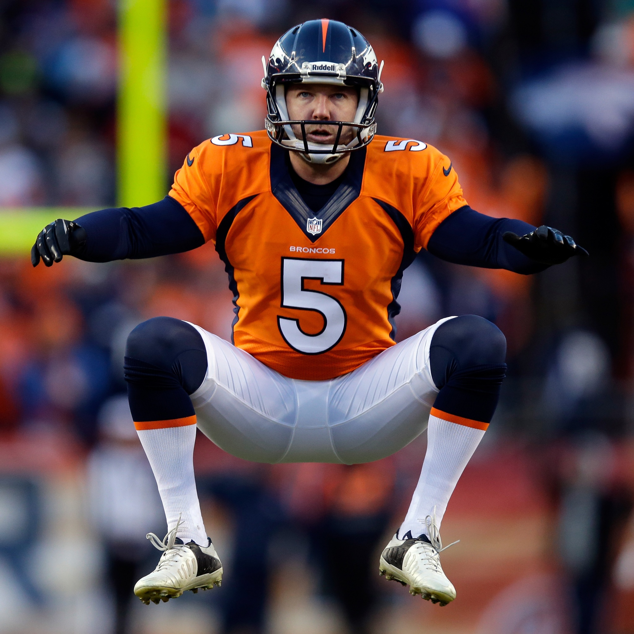 Matt Prater Of The Broncos Warms Up