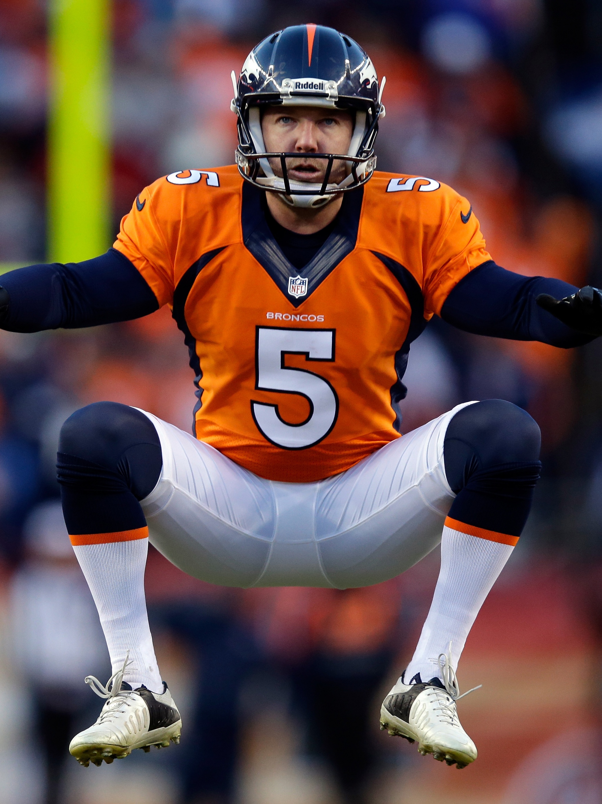 Matt Prater Of The Broncos Warms Up