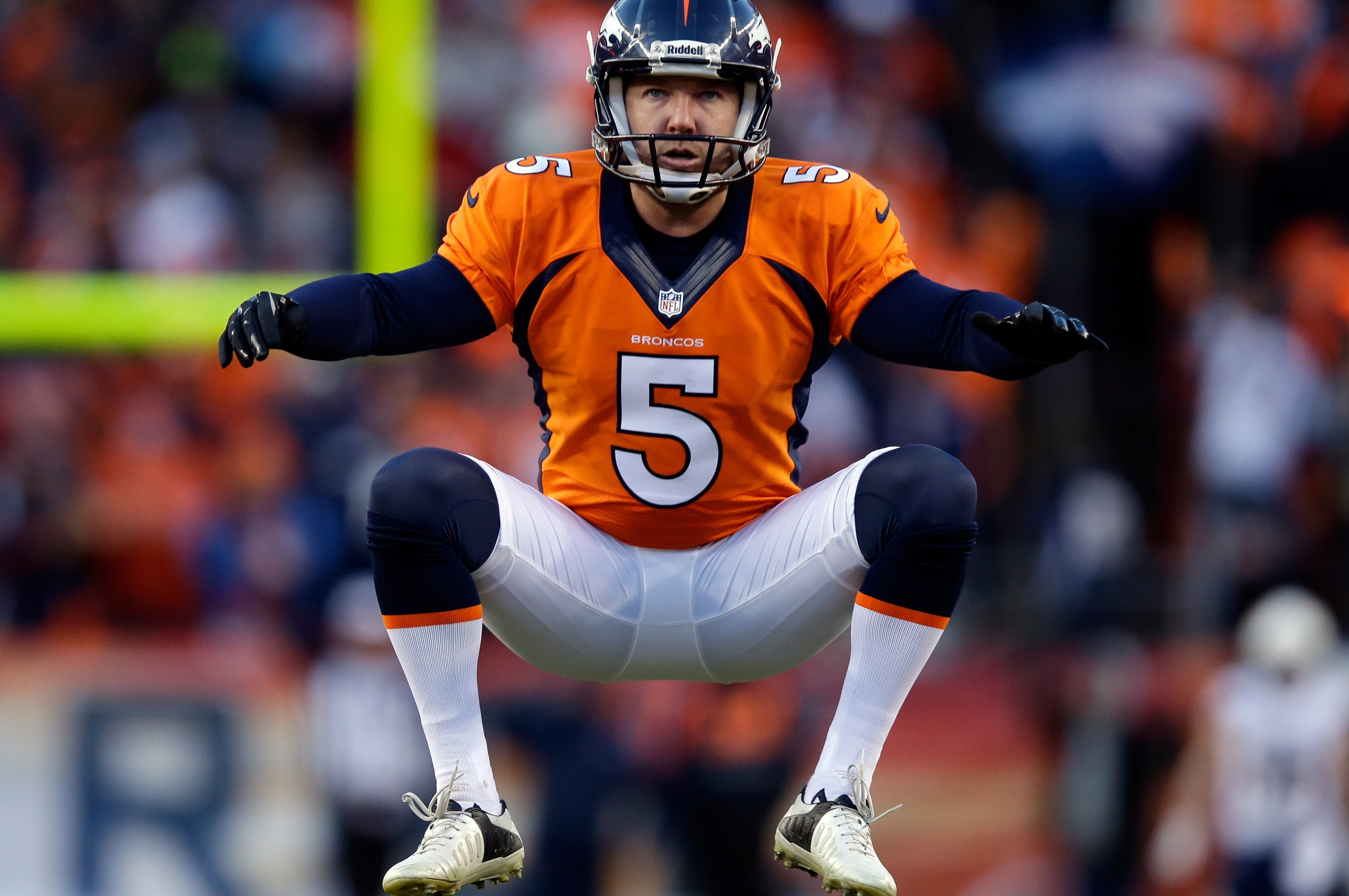 Matt Prater Of The Broncos Warms Up