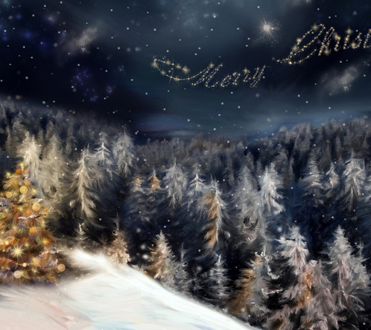 Merry Christmas Sky Message Holiday 3D