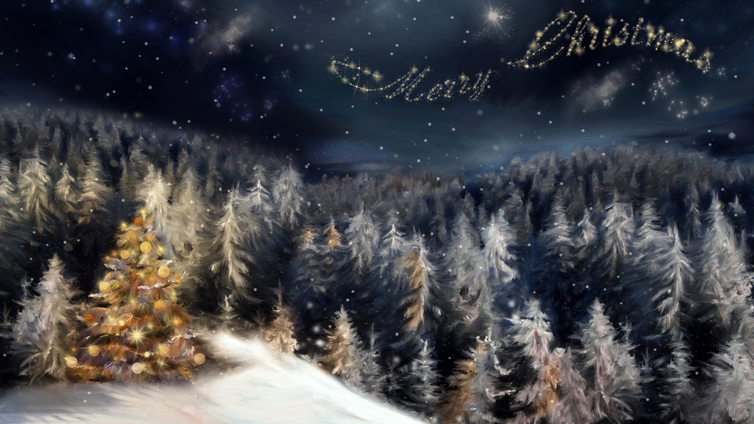 Merry Christmas Sky Message Holiday 3D