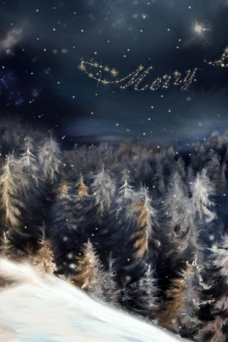 Merry Christmas Sky Message Holiday 3D