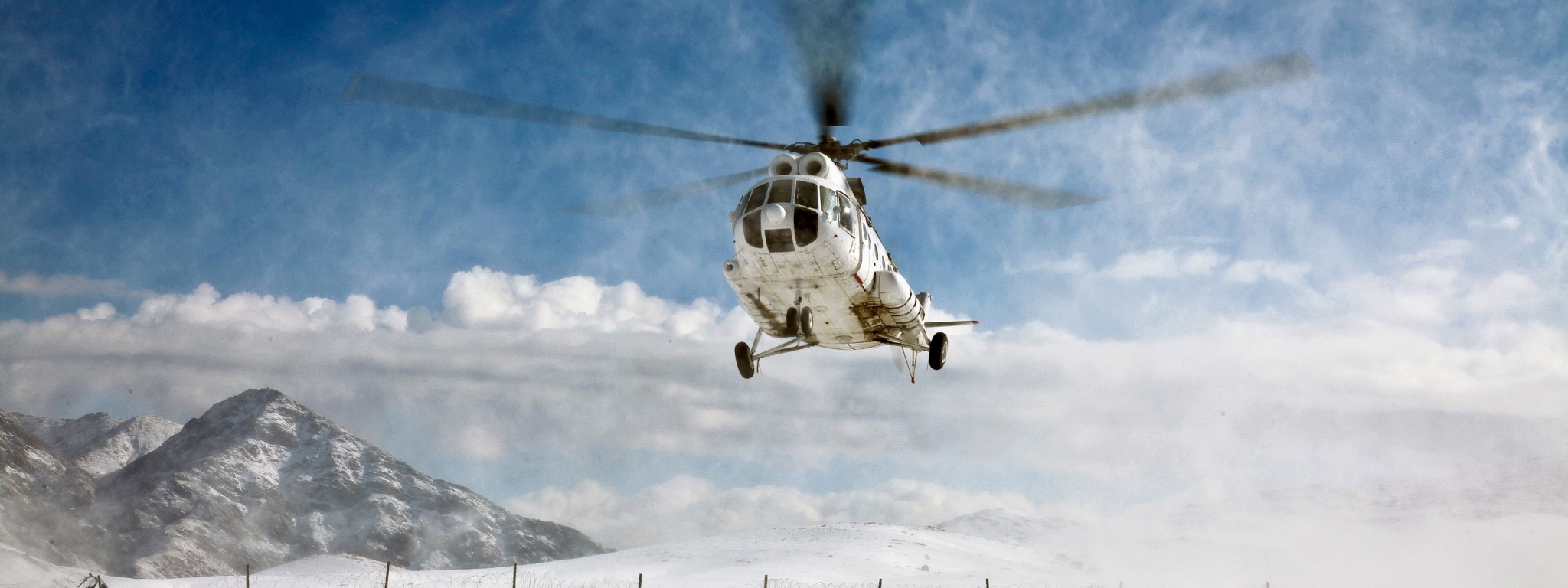 Mi 8 Helicopter Over The Snow