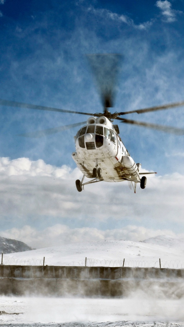 Mi 8 Helicopter Over The Snow