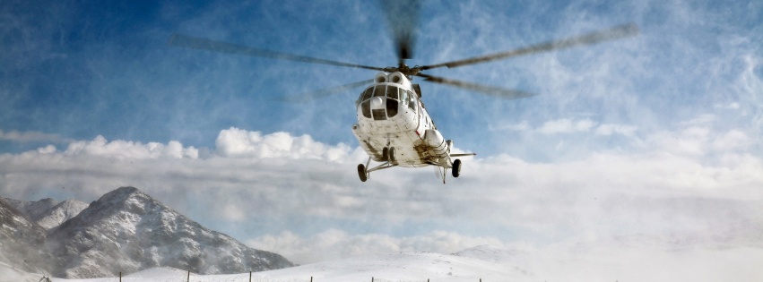 Mi 8 Helicopter Over The Snow