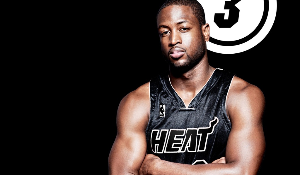 Miami Heat Nba American Basketball Black Uniforms Dwyane Wade