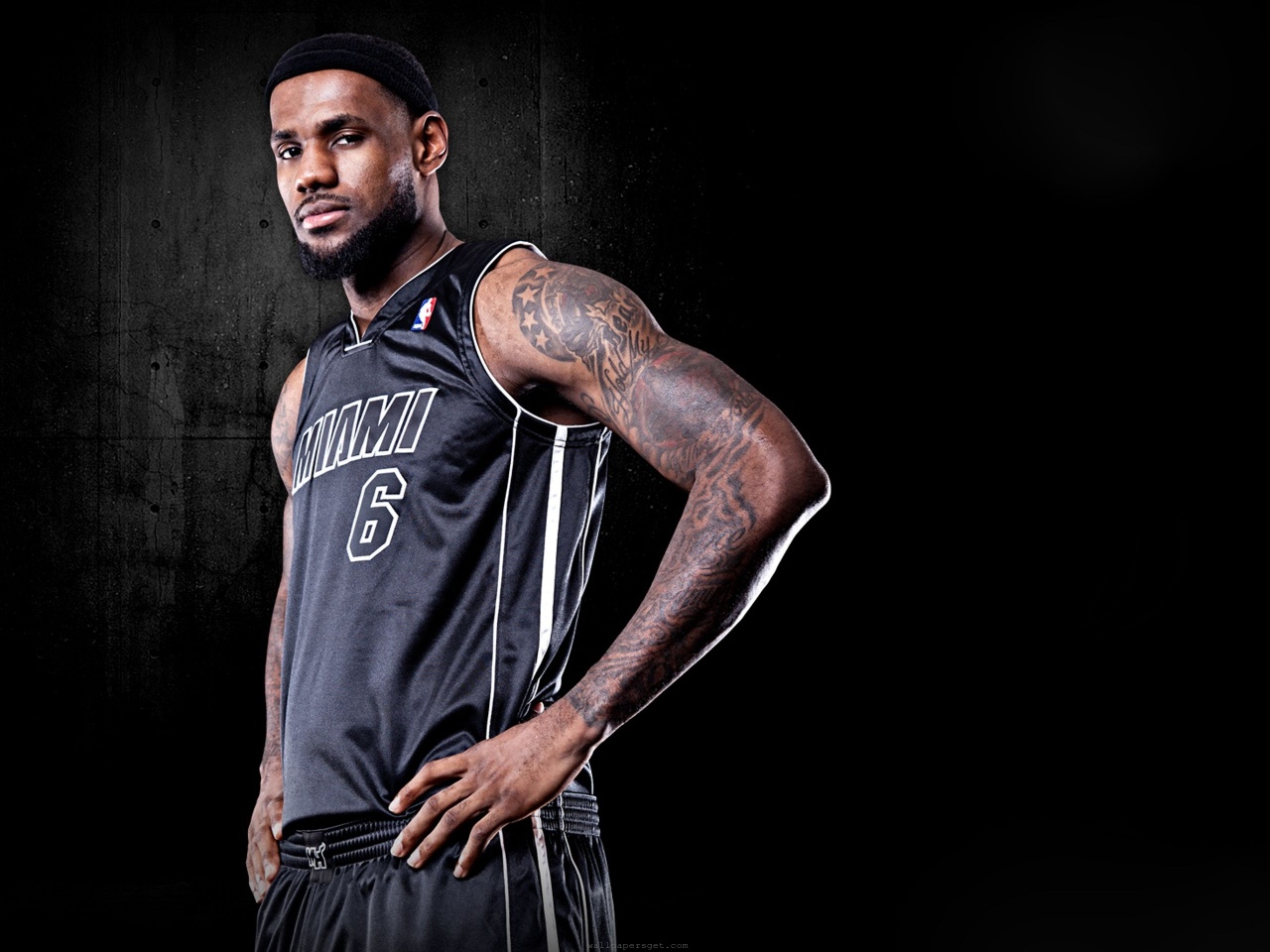 Miami Heat Nba American Basketball Black Uniforms Lebron James