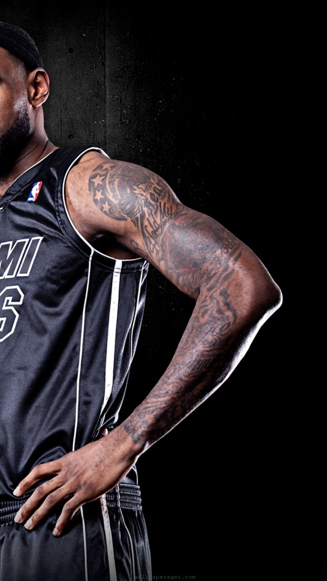 Miami Heat Nba American Basketball Black Uniforms Lebron James