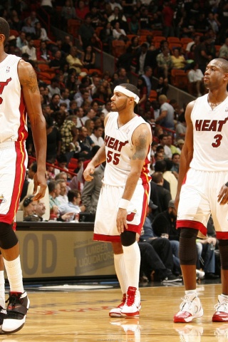 Miami Heat Nba American Basketball Lebron James James Jones Eddie House Dwyane Wade And Chris Bosh