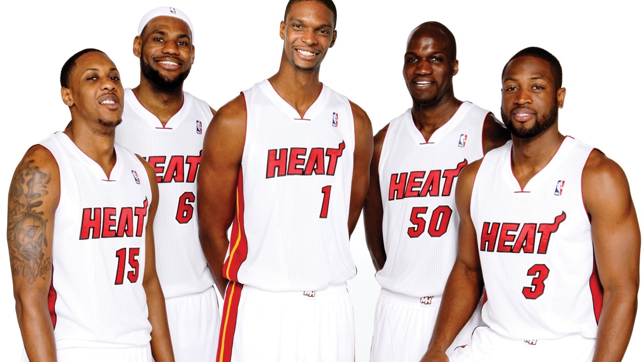 Miami Heat Nba American Basketball Lebron Wade Bosh Chalmers Anthony