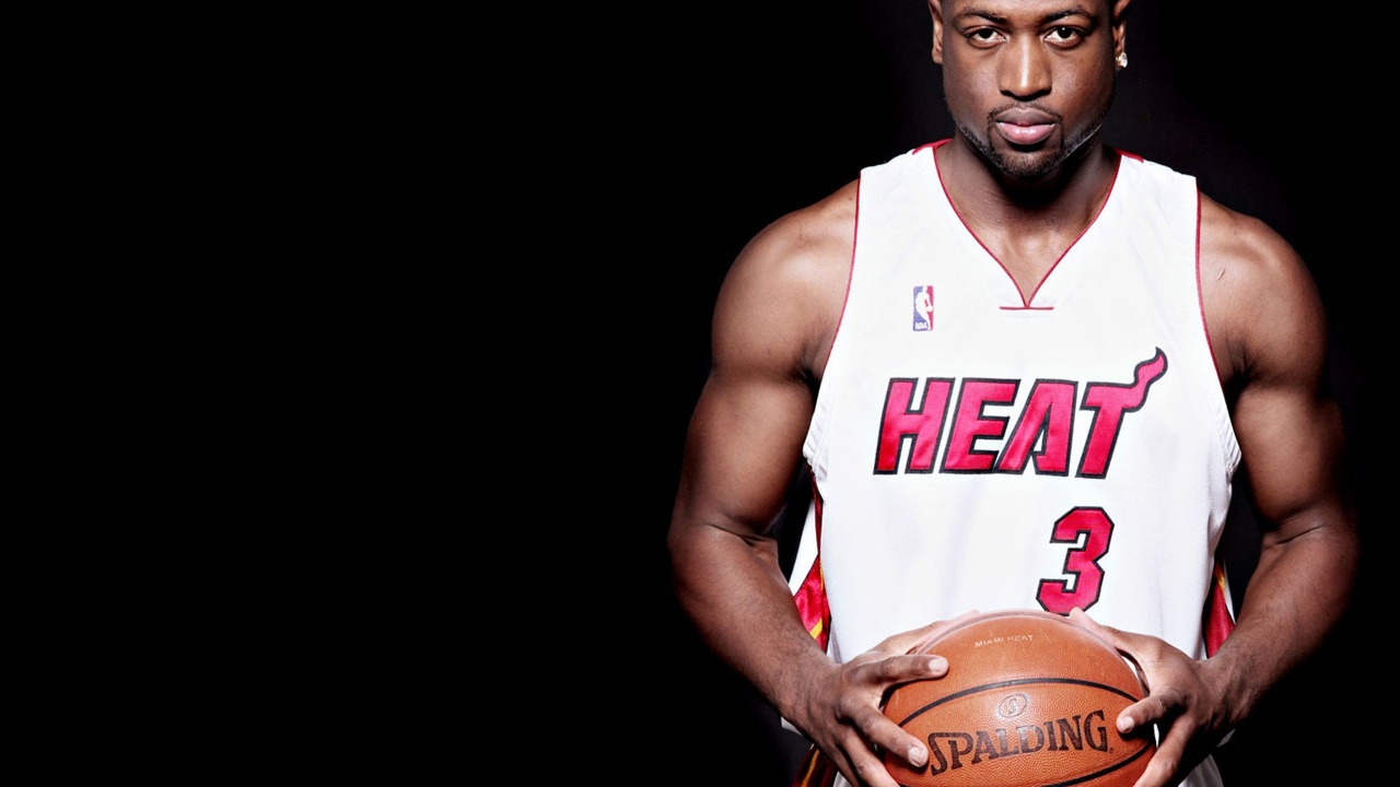 Miami Heat Nba American Basketball Spalding Ball Dwyane Wade