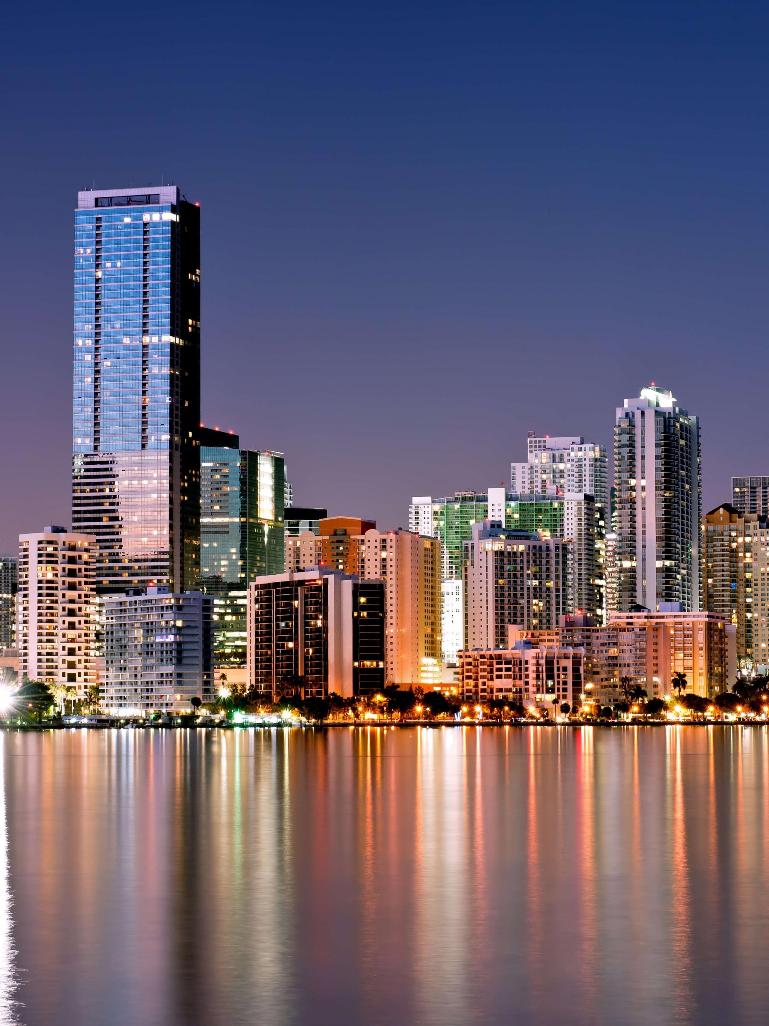 Miami Skyline In Night