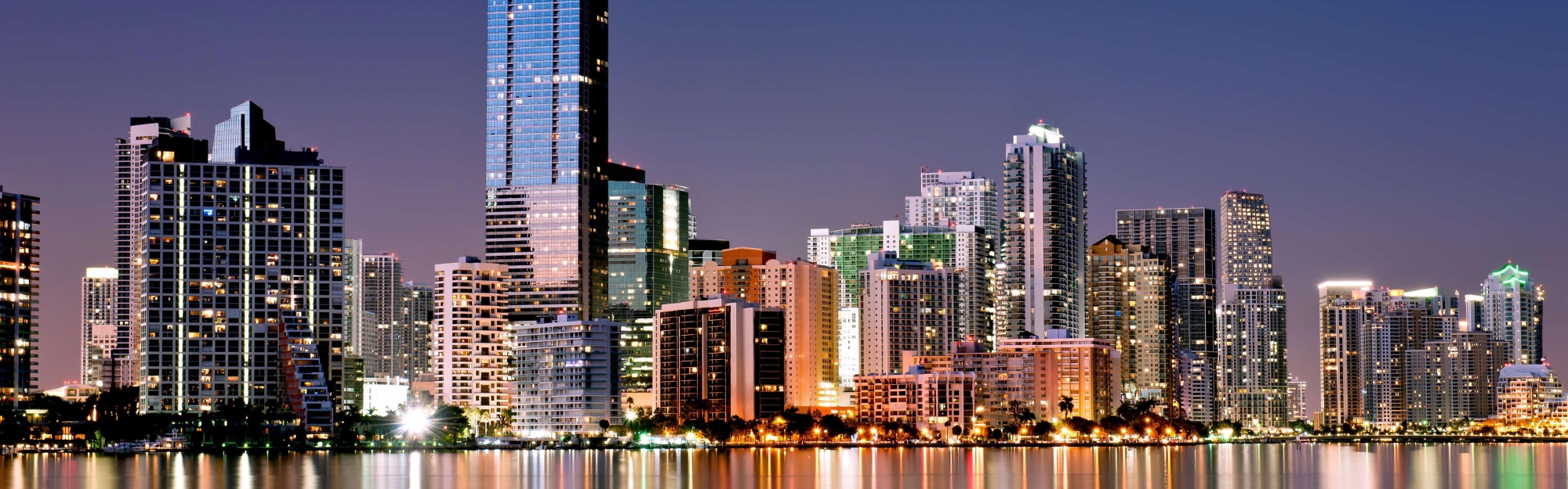 Miami Skyline In Night