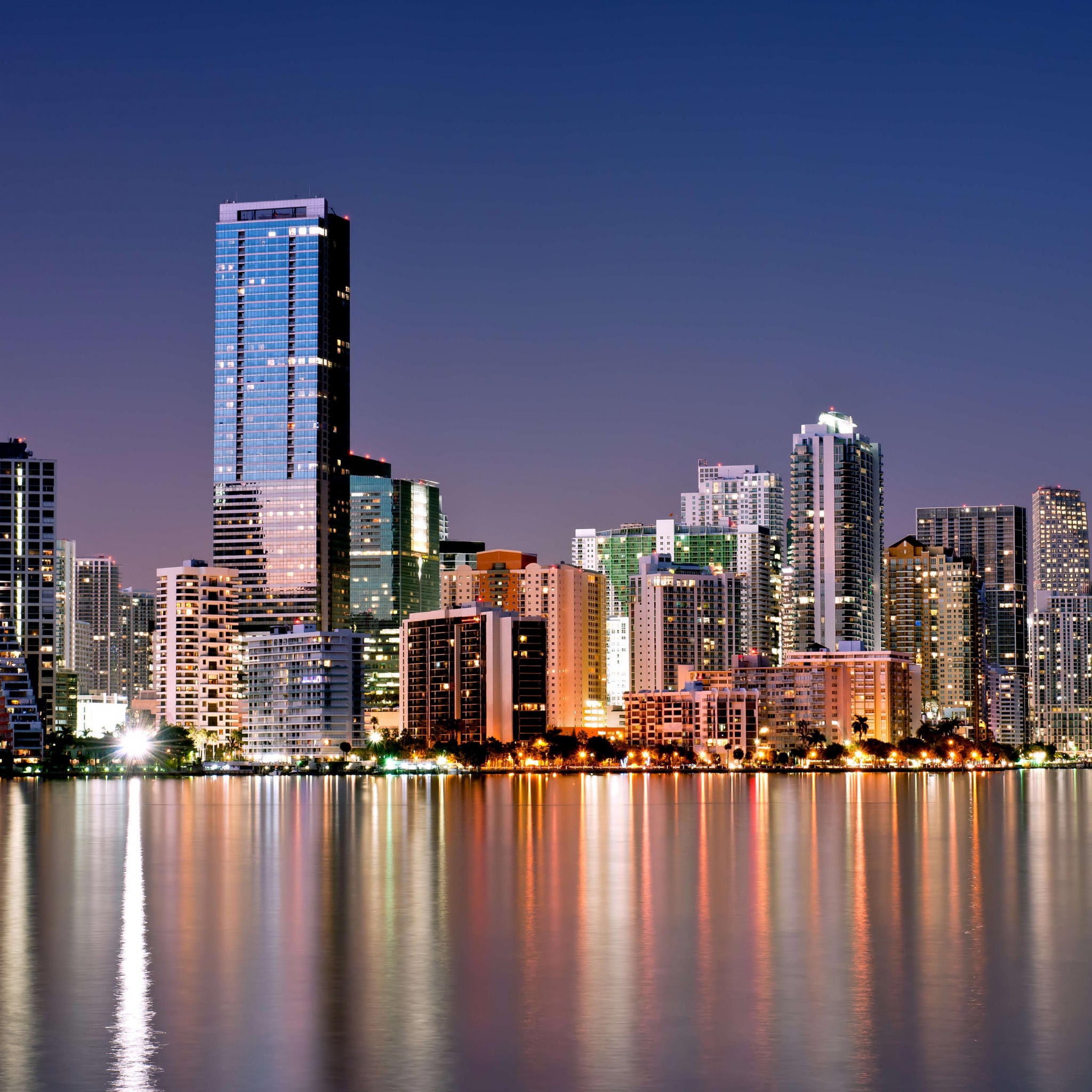 Miami Skyline In Night