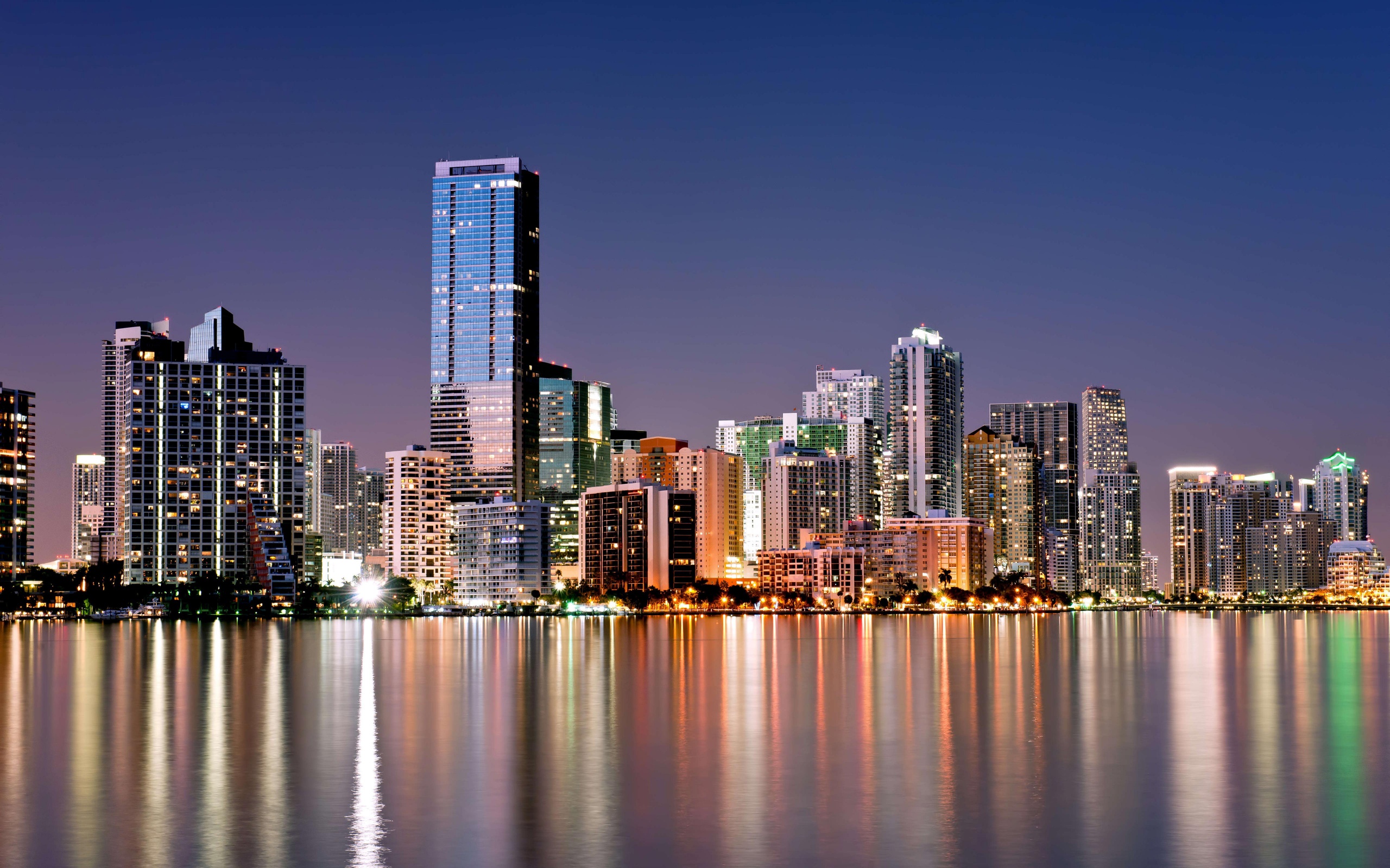 Miami Skyline In Night