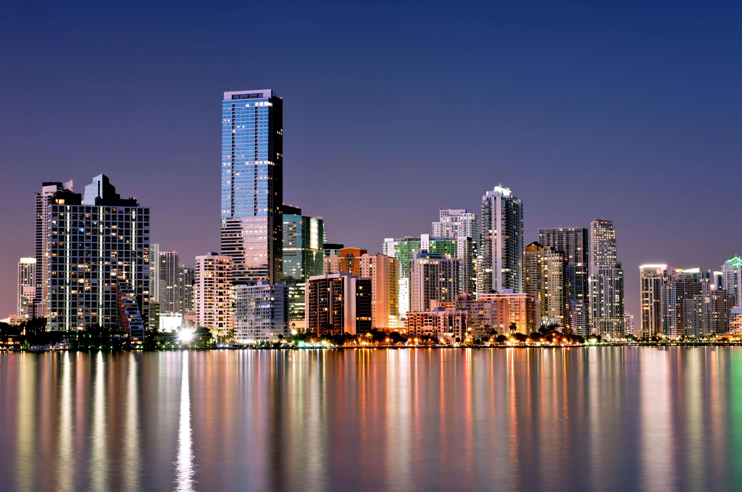 Miami Skyline In Night