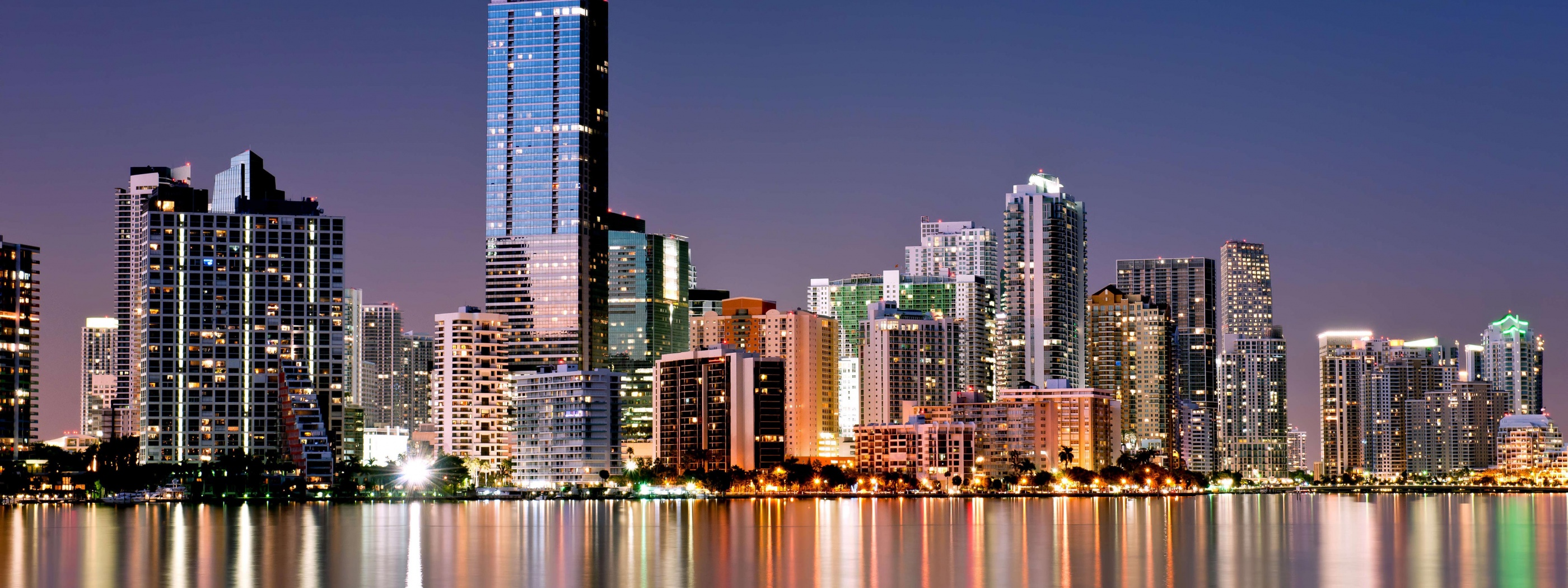 Miami Skyline In Night