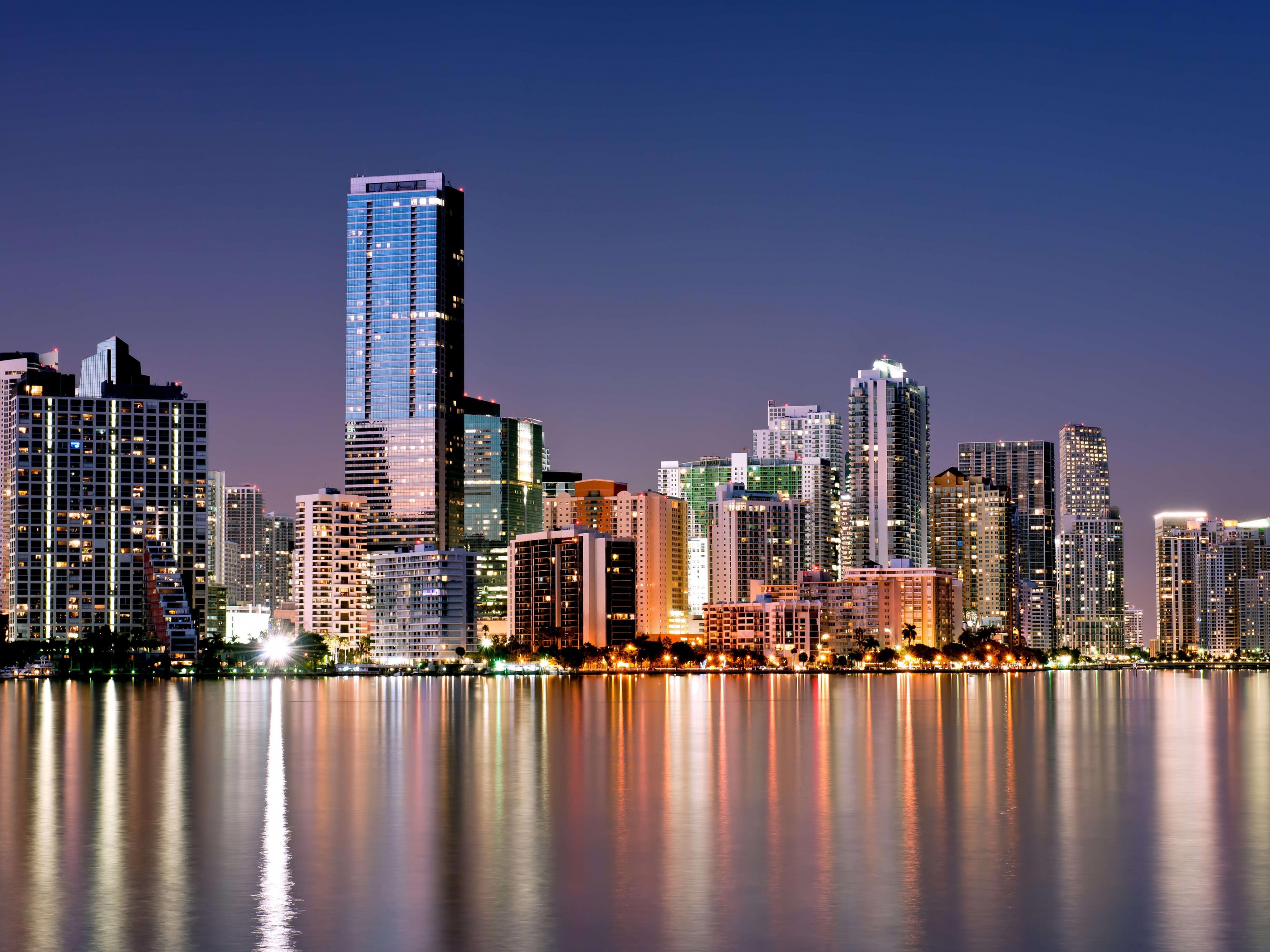 Miami Skyline In Night