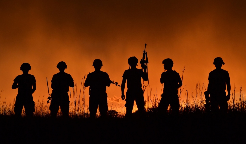 Military Soldiers With Weapons