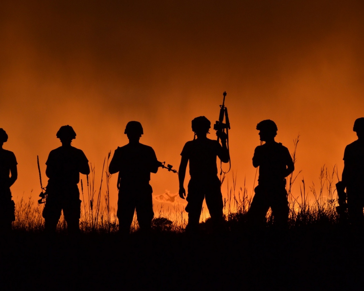 Military Soldiers With Weapons