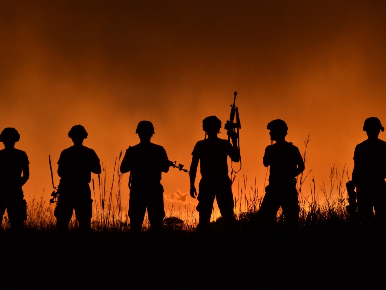 Military Soldiers With Weapons