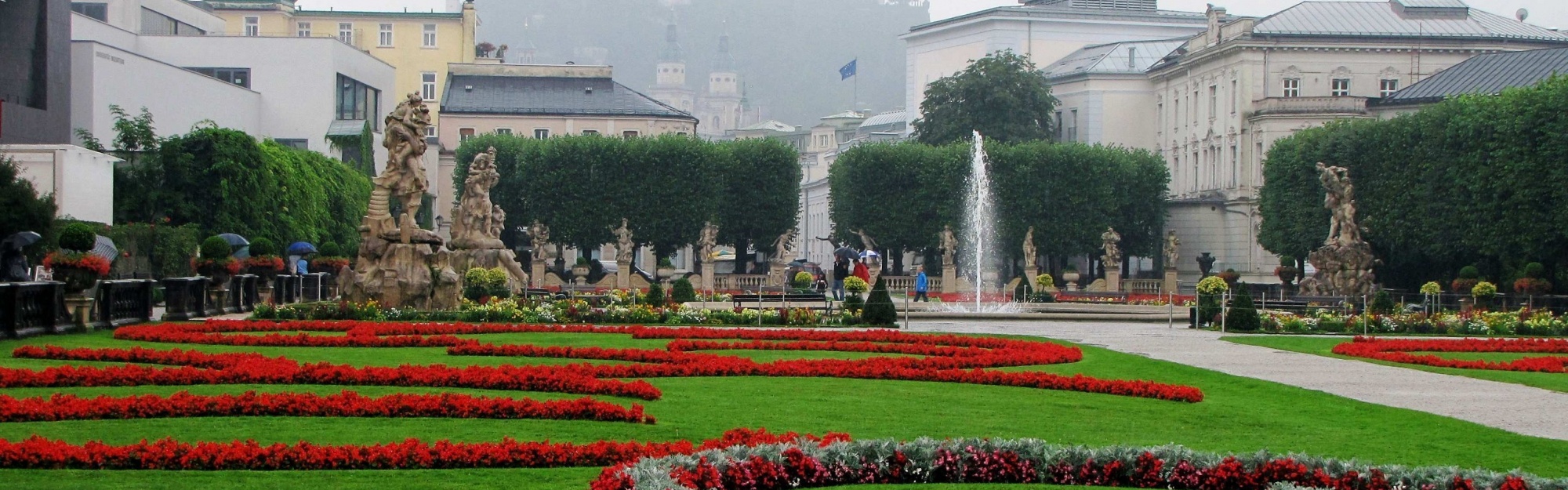 Mirabellgarden Under Rain Salzburg Austria