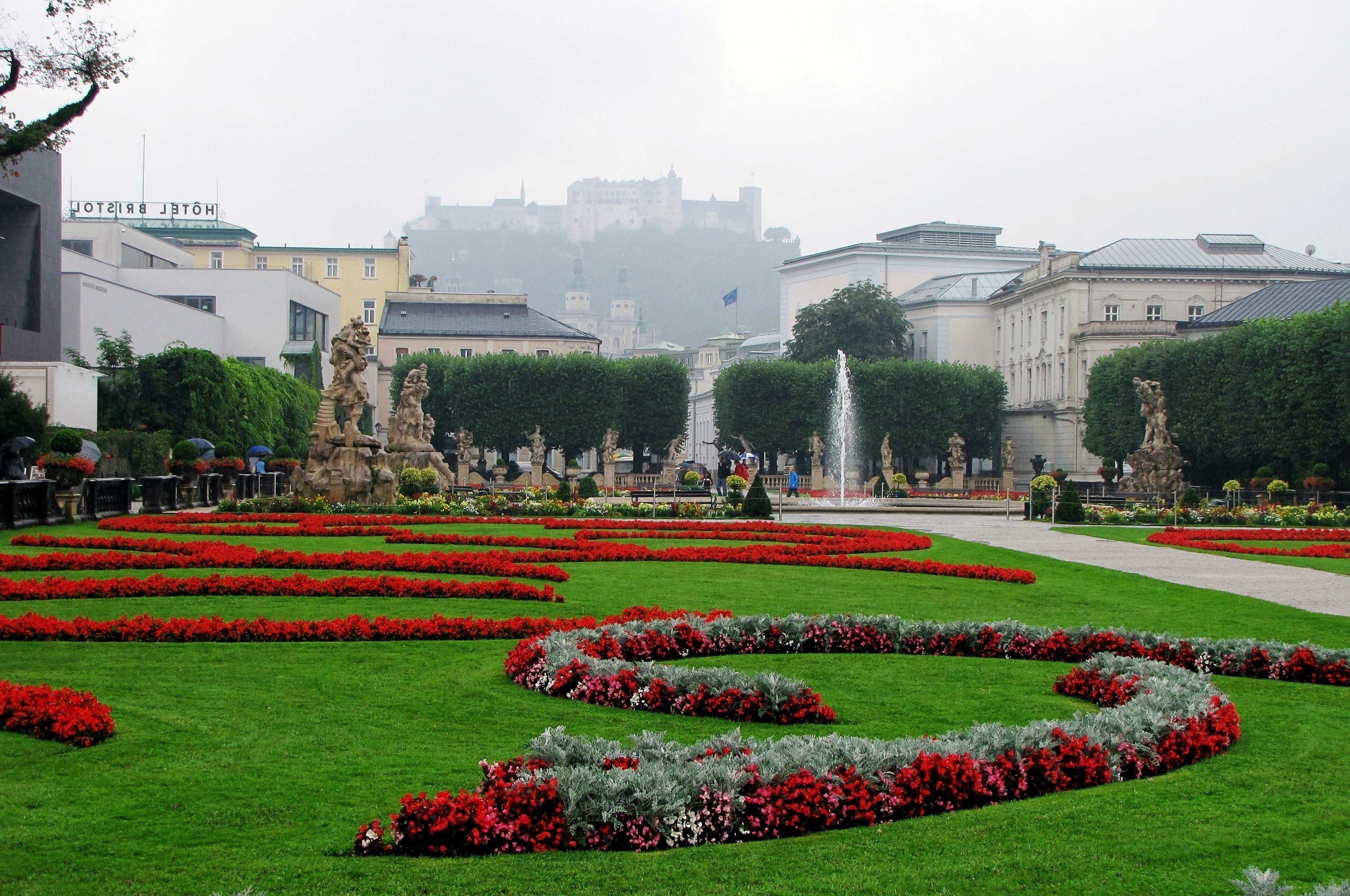 Mirabellgarden Under Rain Salzburg Austria