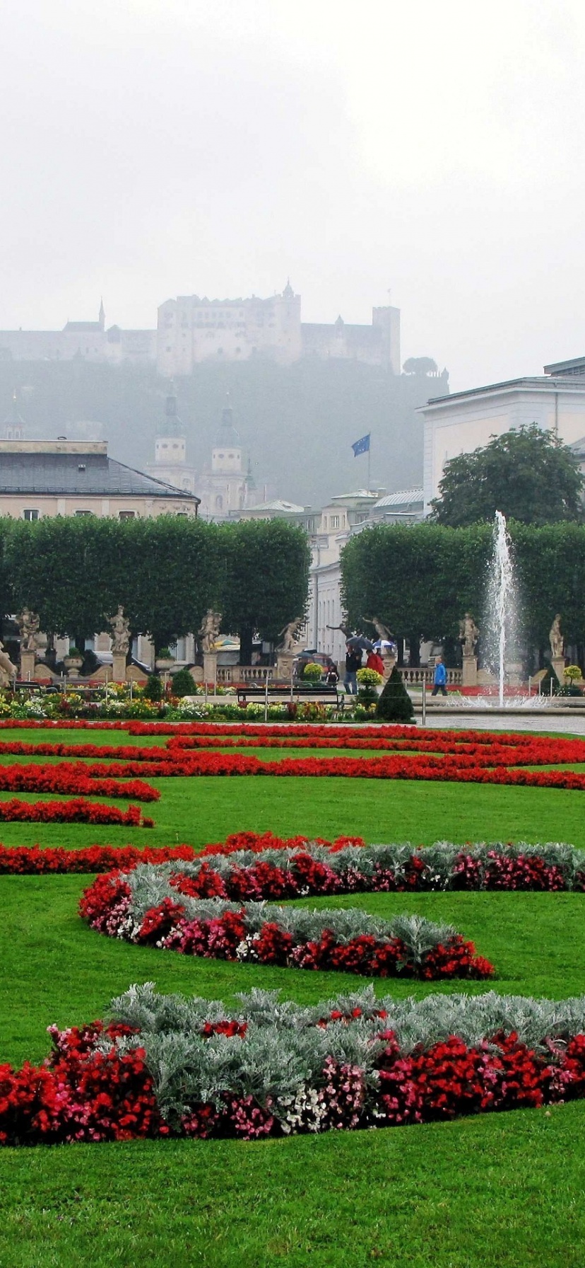 Mirabellgarden Under Rain Salzburg Austria