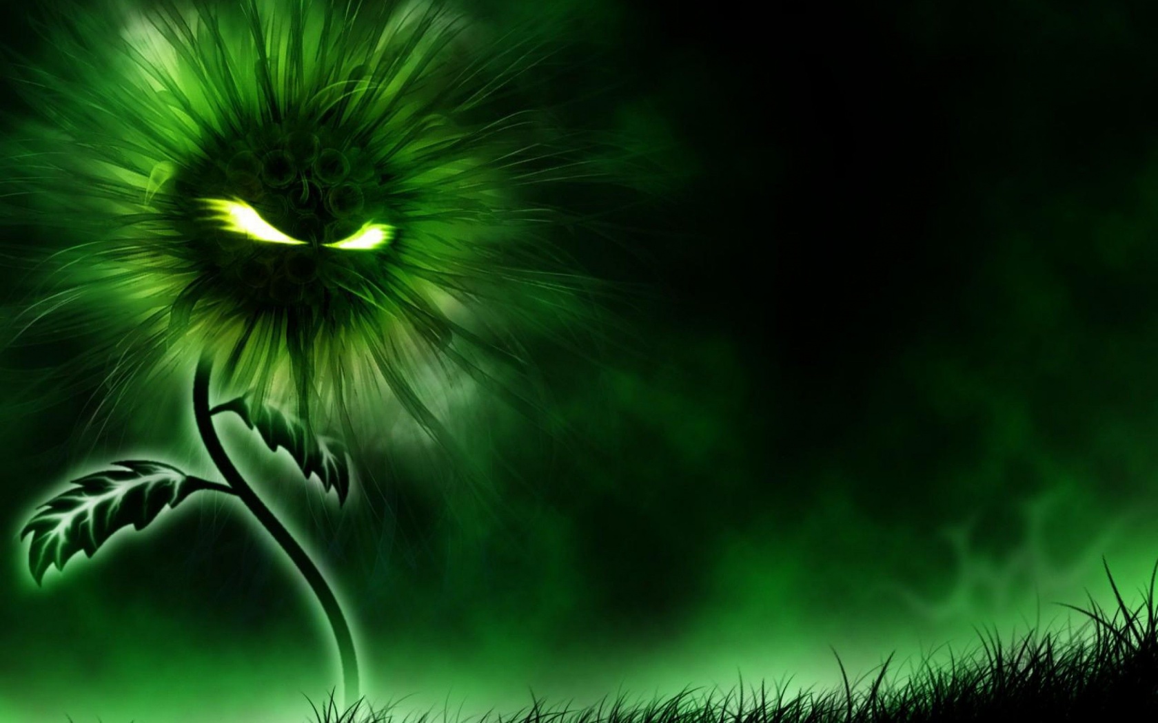 Miscellaneous Digital Art Green Evil Green Flower