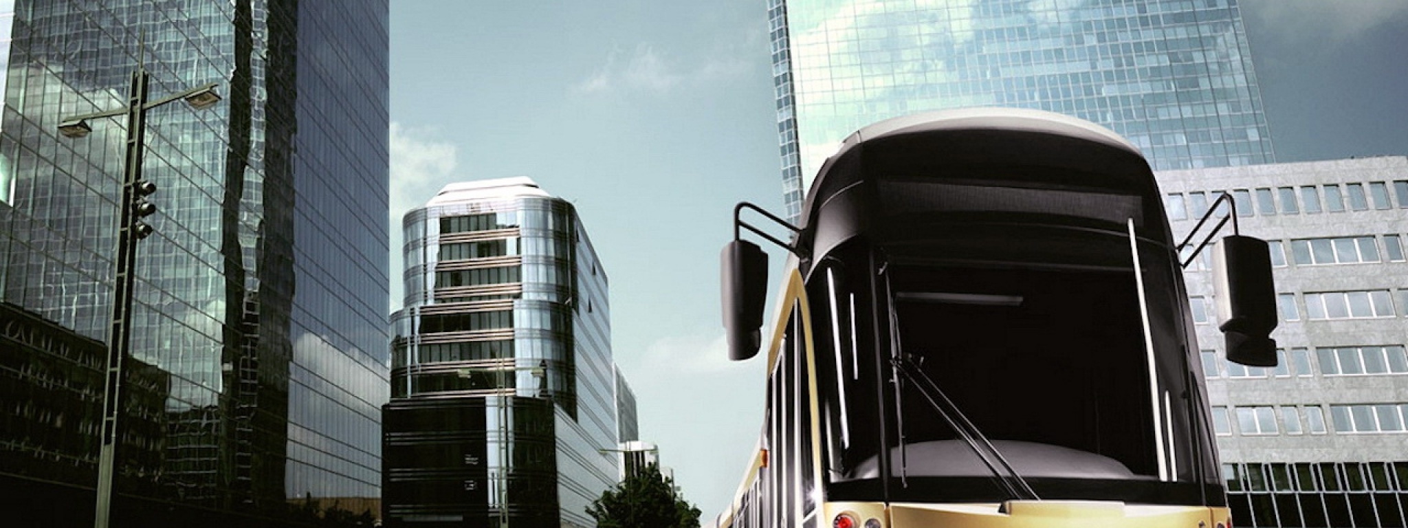 Modern Tram In The City