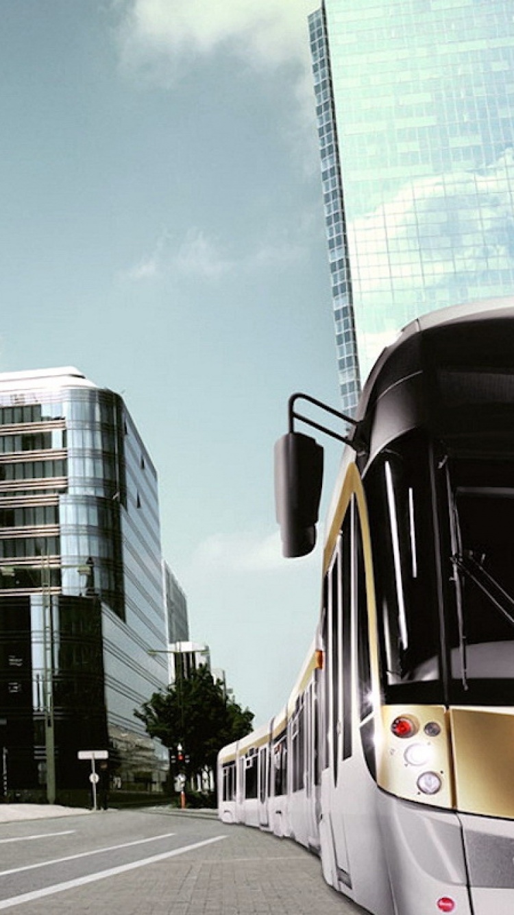 Modern Tram In The City