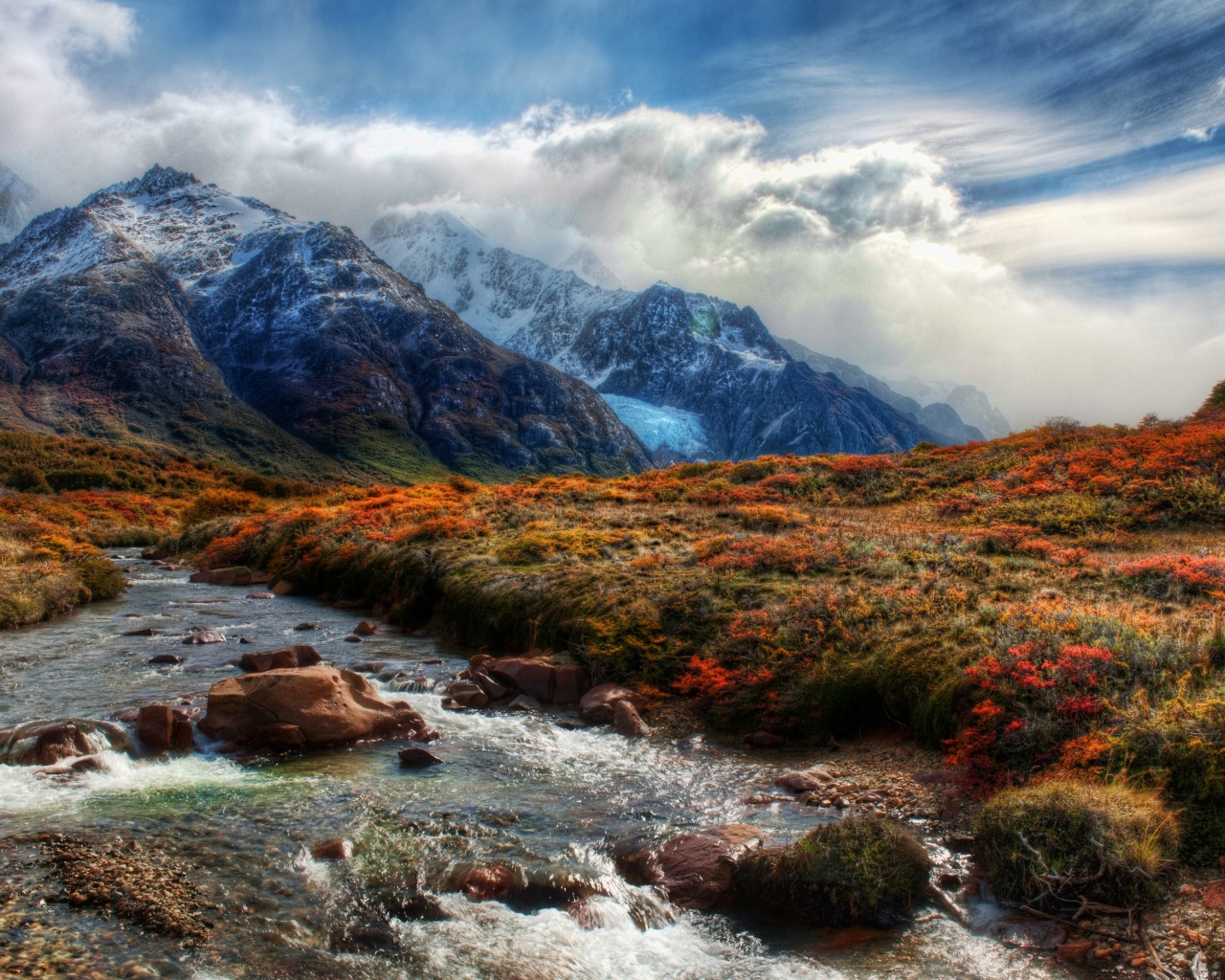 Mountain Peaks In Clouds