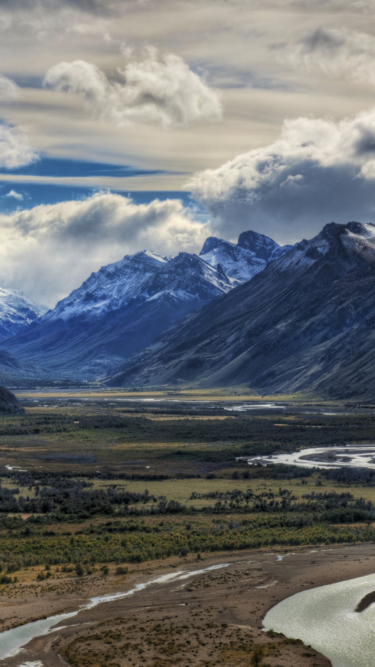 Mountain River And Clouds