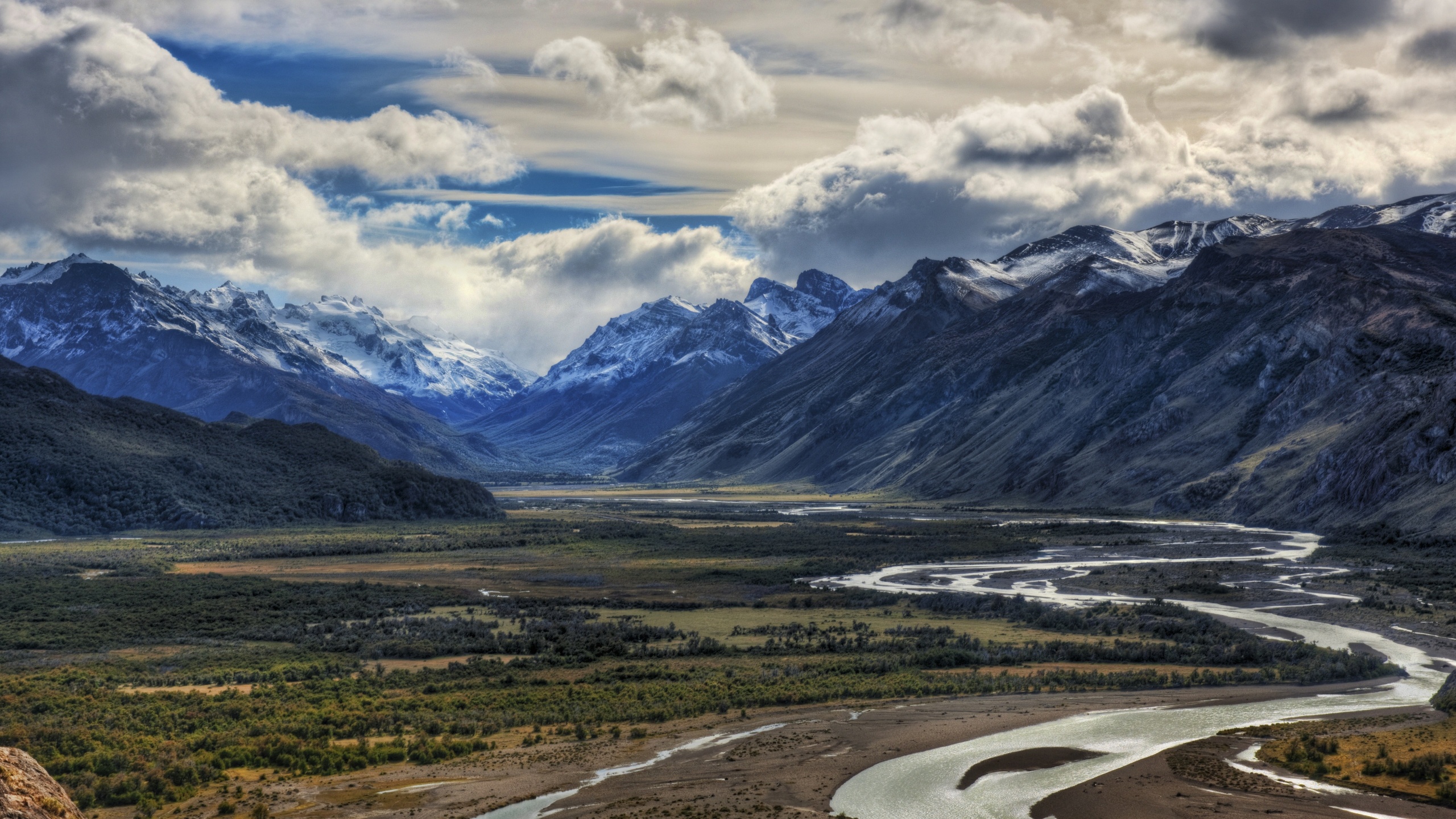 Mountain River And Clouds