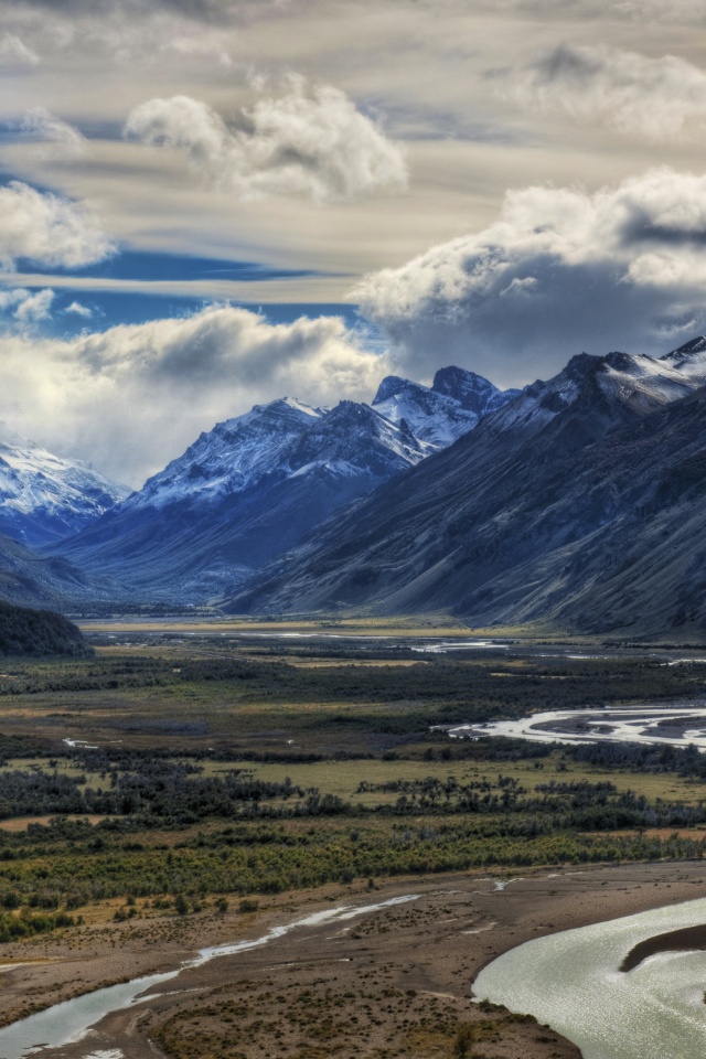 Mountain River And Clouds