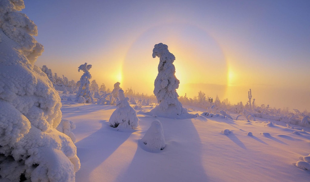 Mountain Sunsets Winter Snow