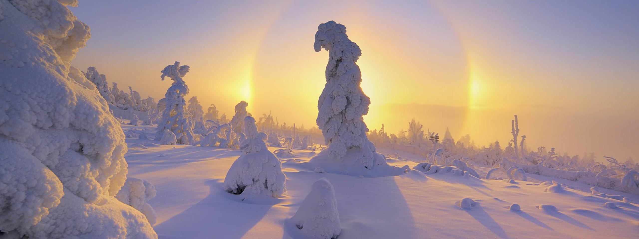 Mountain Sunsets Winter Snow