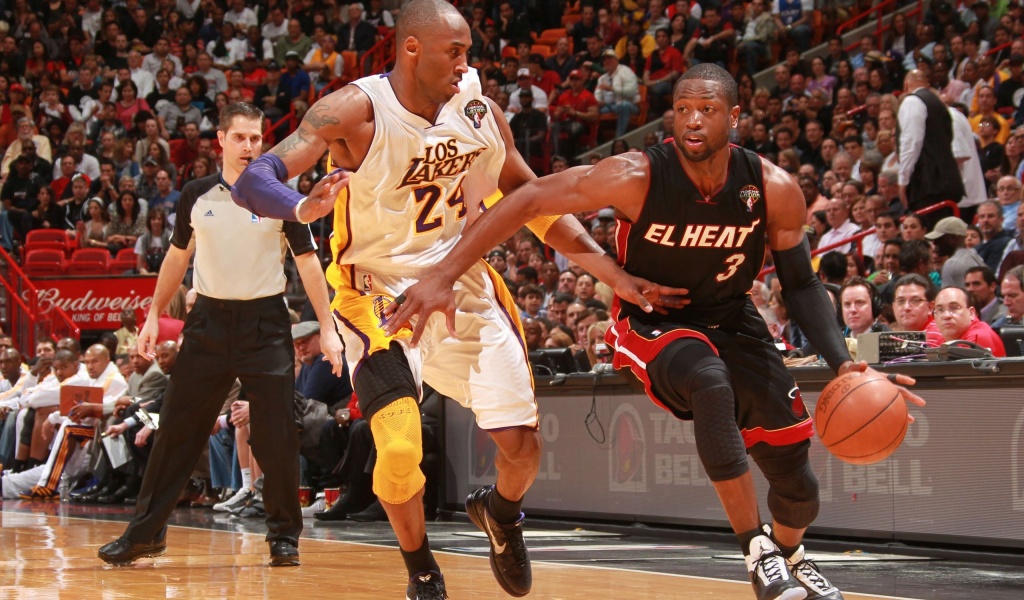 Nba American Basketball Miami Heat Dwyane Wade La Lakers Kobe Bryant