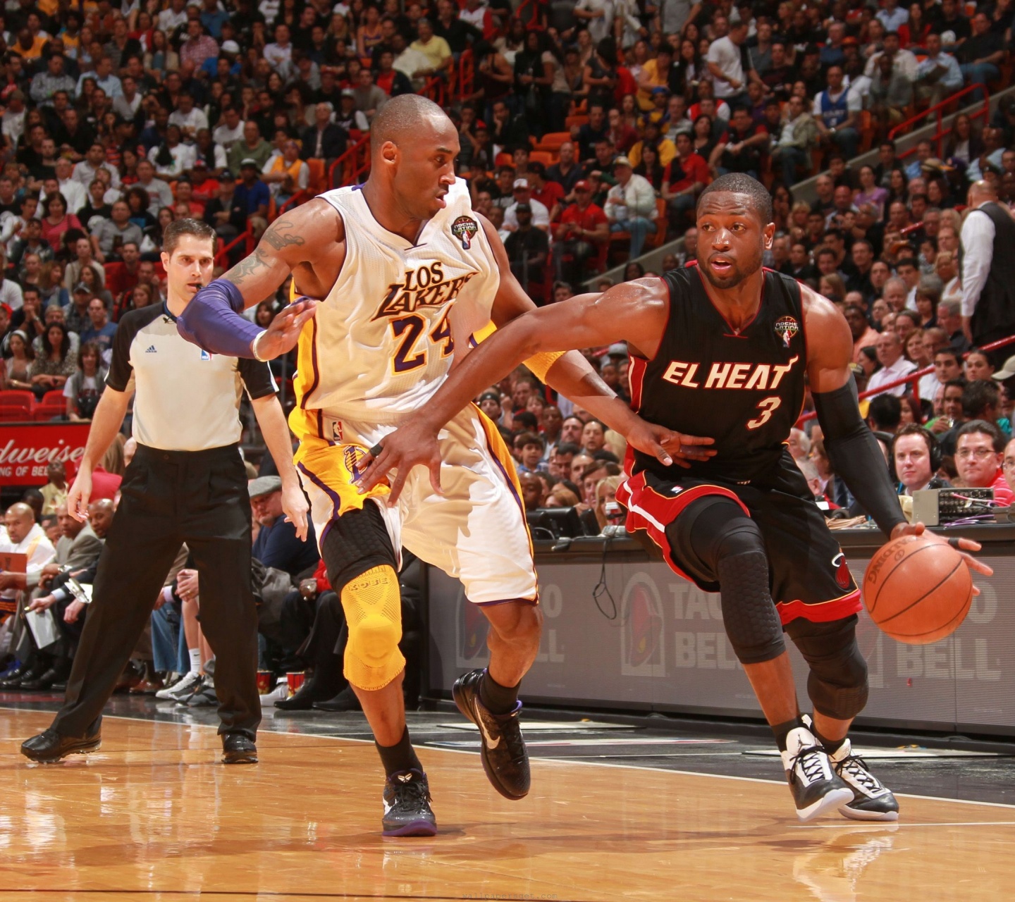 Nba American Basketball Miami Heat Dwyane Wade La Lakers Kobe Bryant