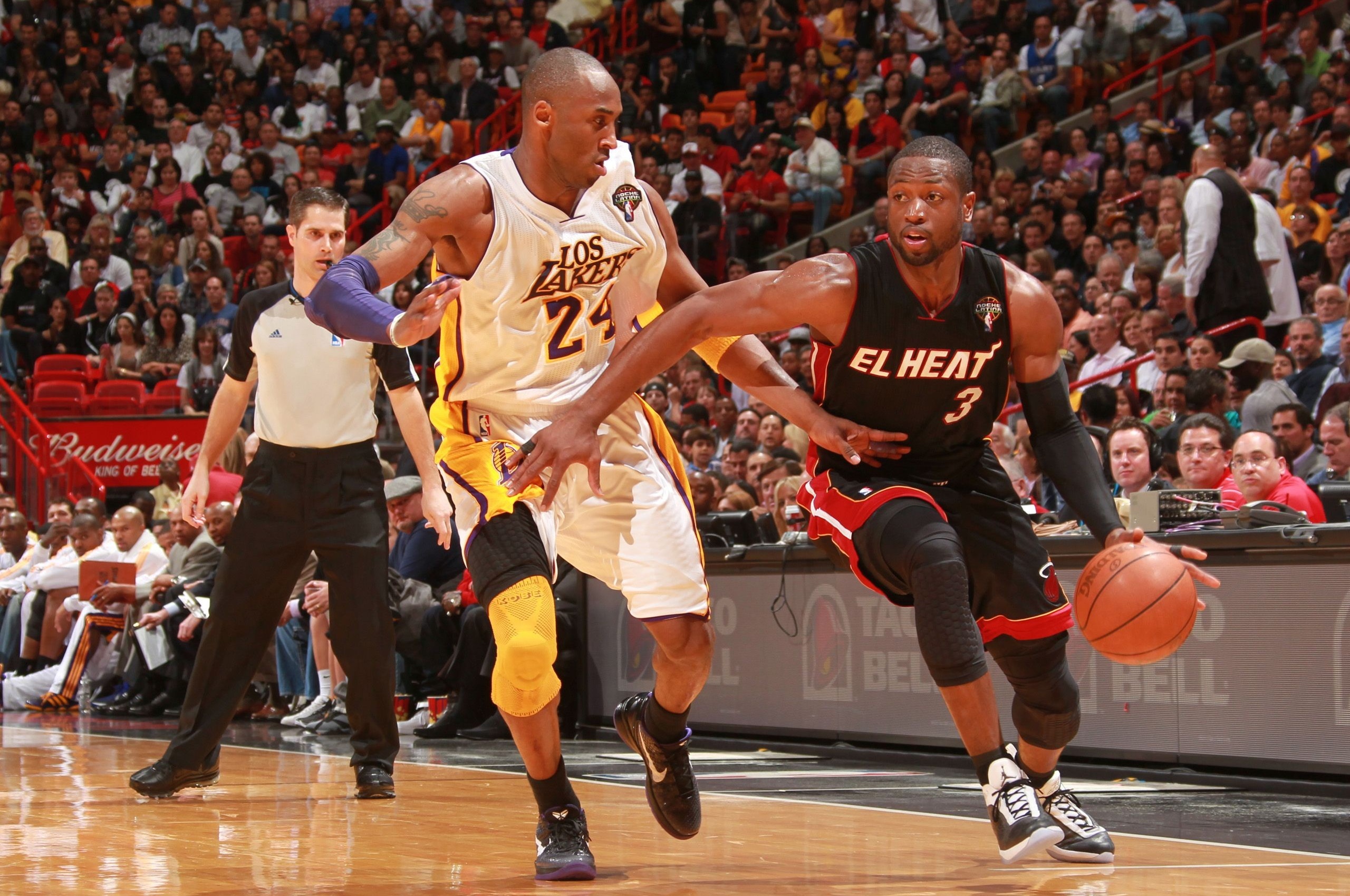 Nba American Basketball Miami Heat Dwyane Wade La Lakers Kobe Bryant