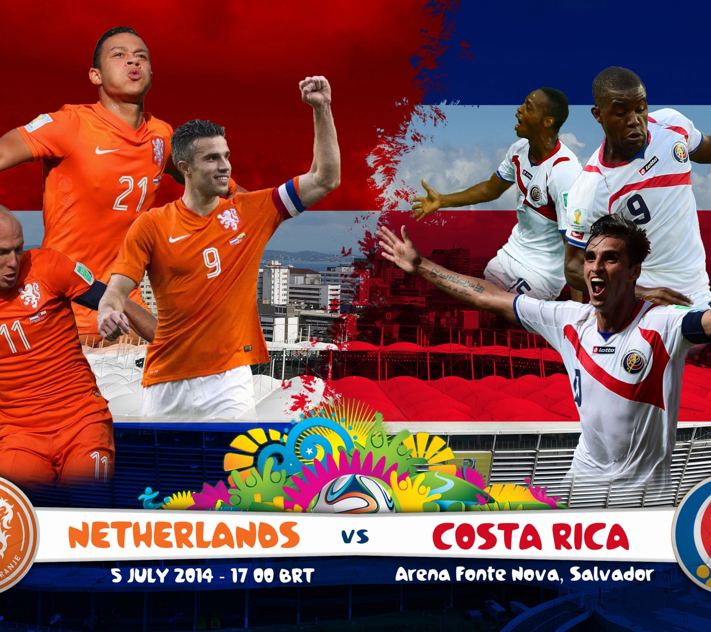 Netherlands Vs Costa Rica Brazil 2014