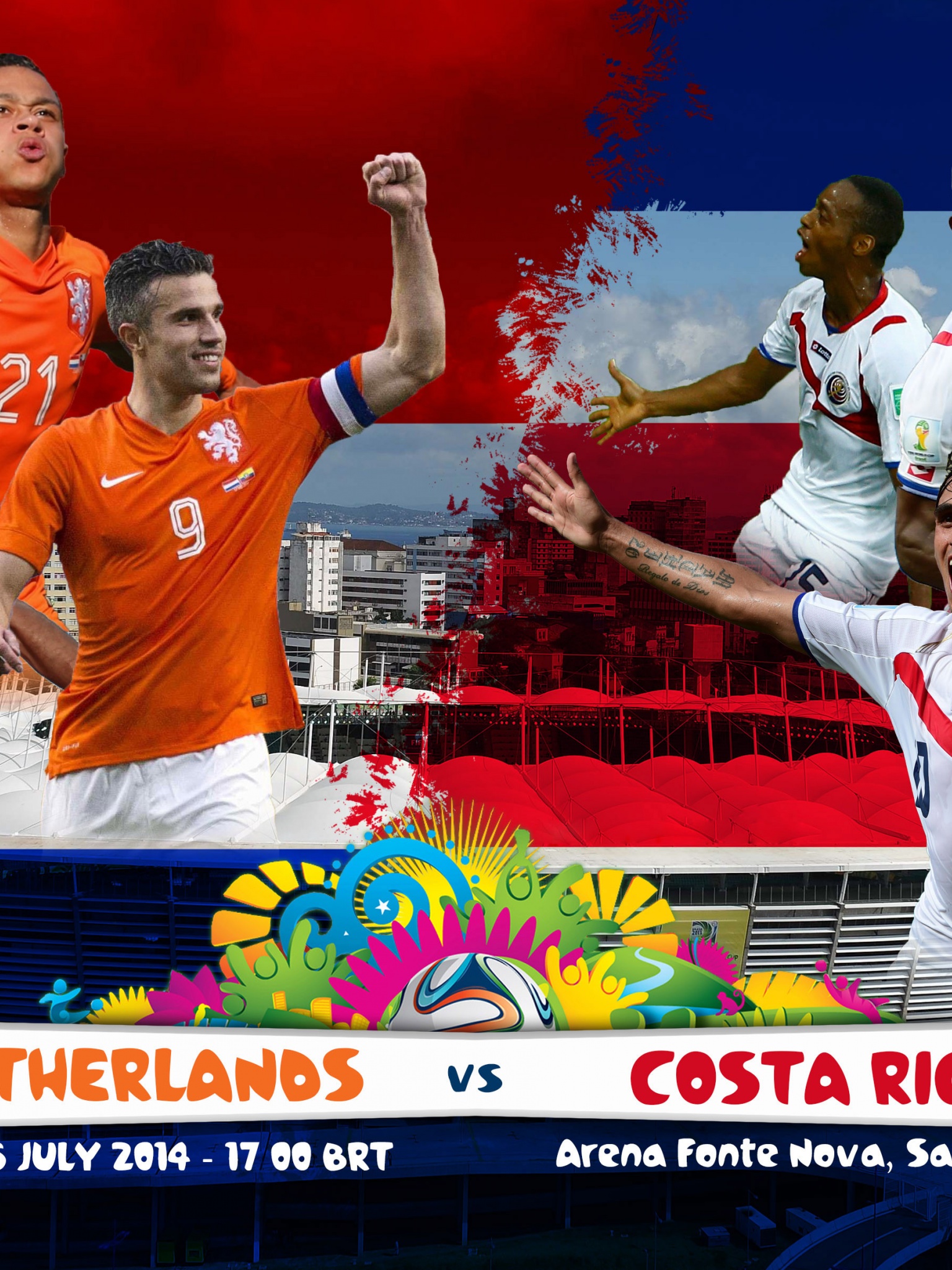 Netherlands Vs Costa Rica Brazil 2014