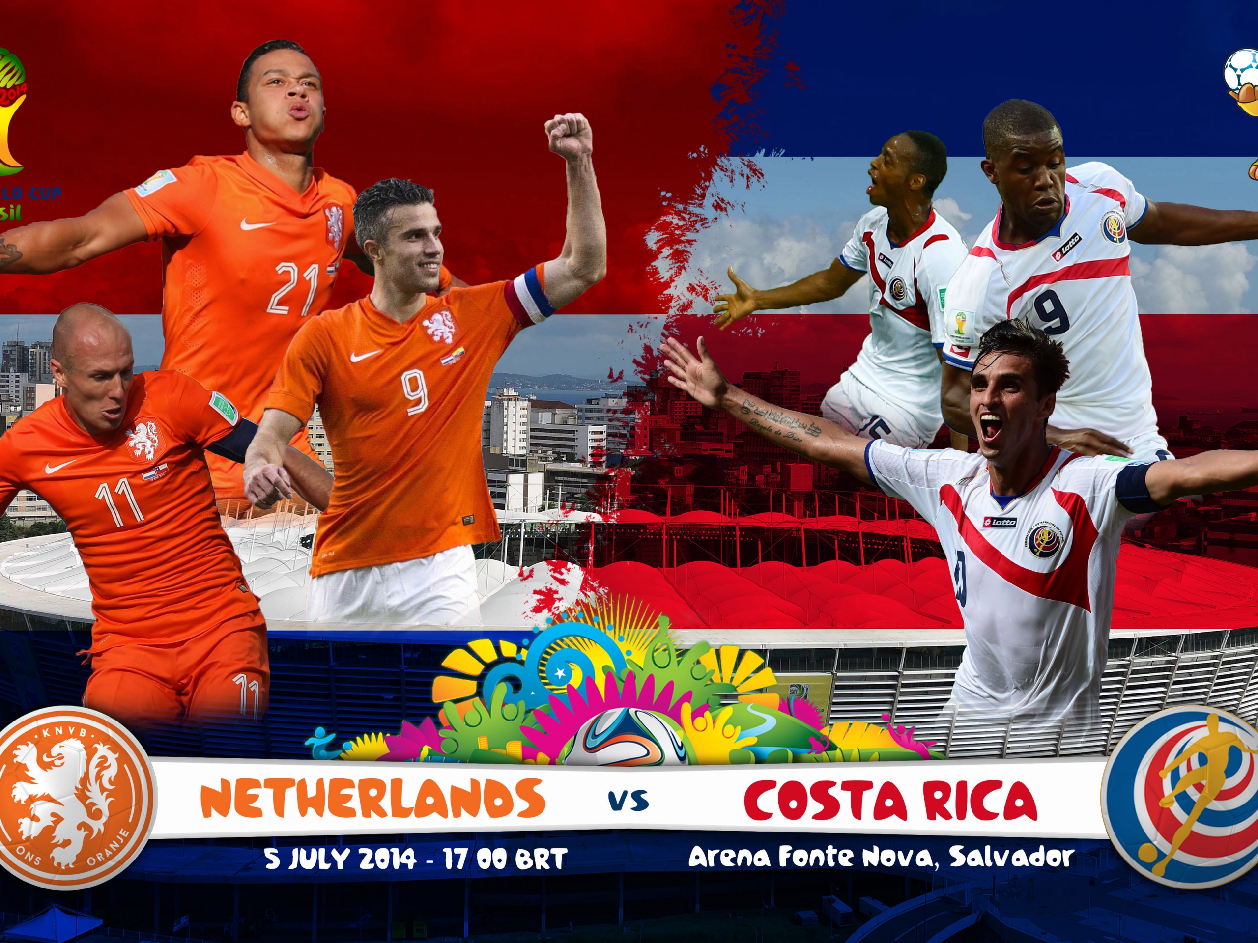 Netherlands Vs Costa Rica Brazil 2014