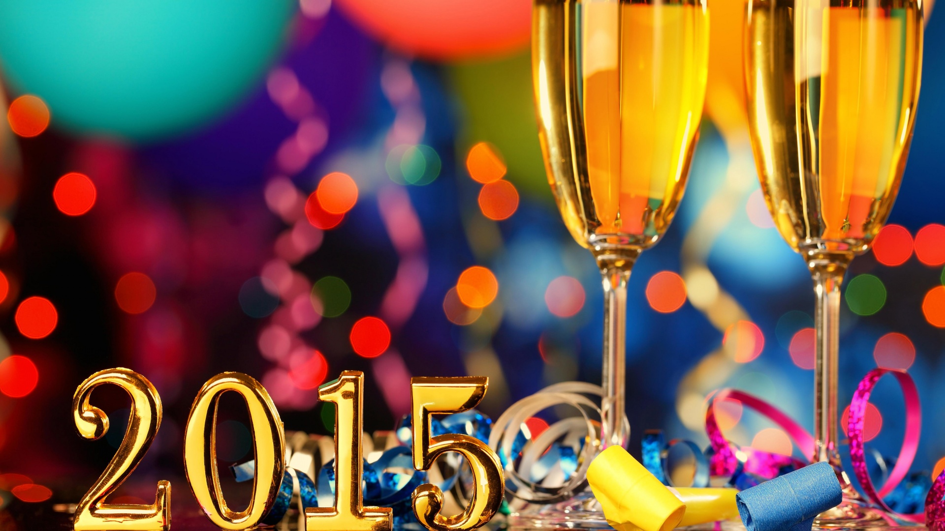 New Year 2015 Champagne Glasses