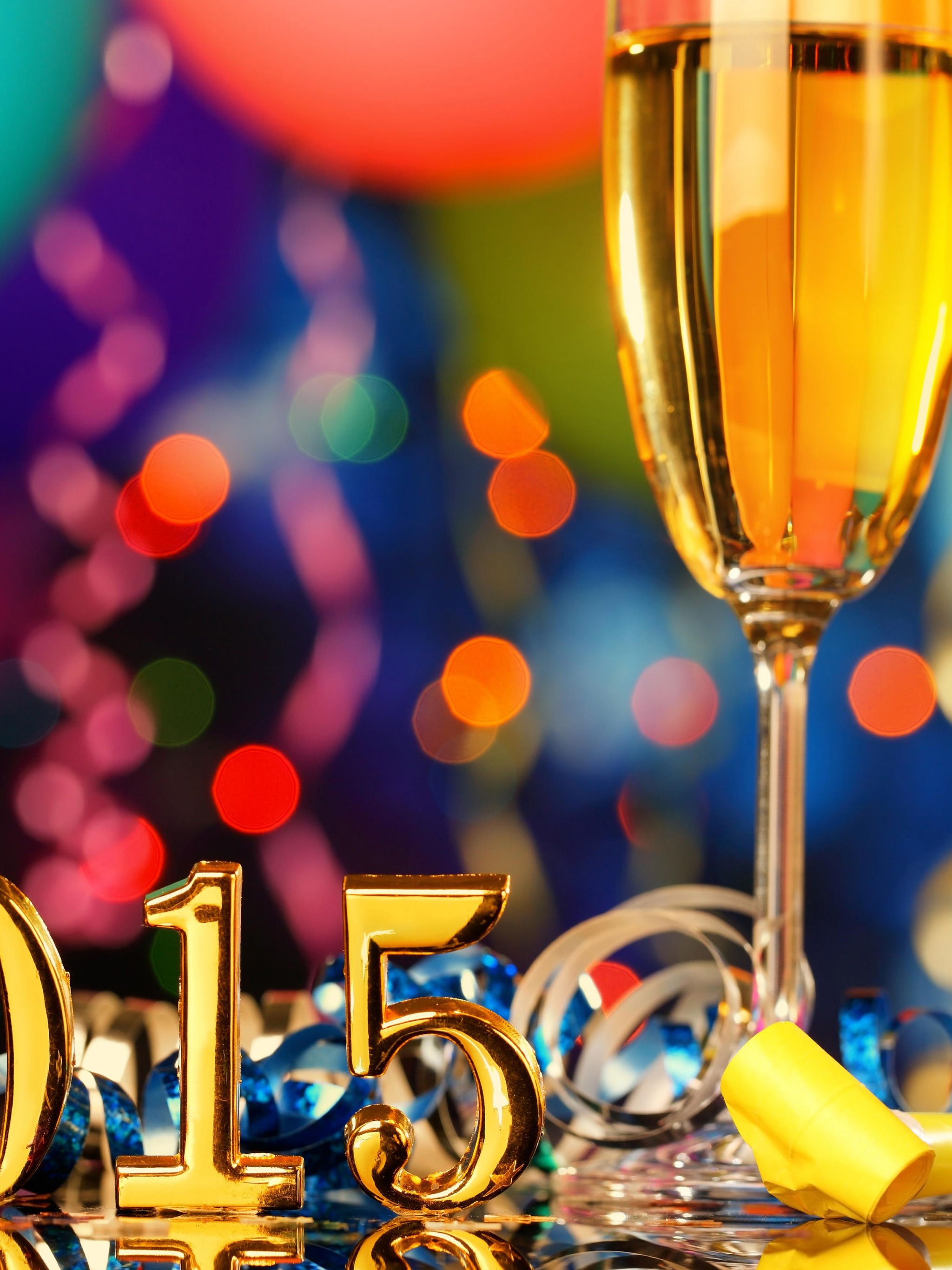 New Year 2015 Champagne Glasses