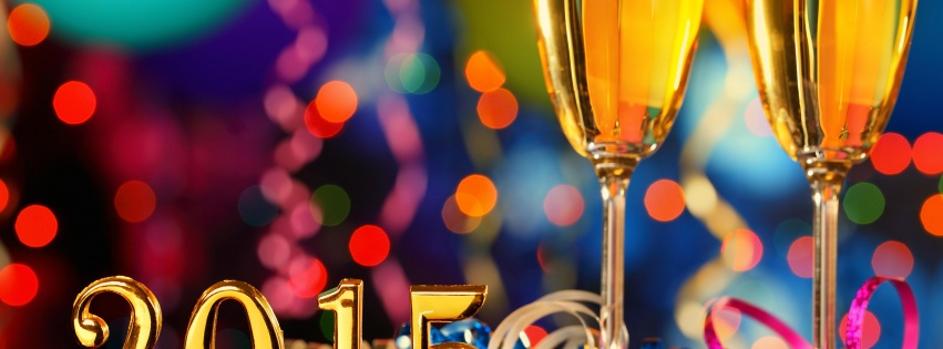 New Year 2015 Champagne Glasses