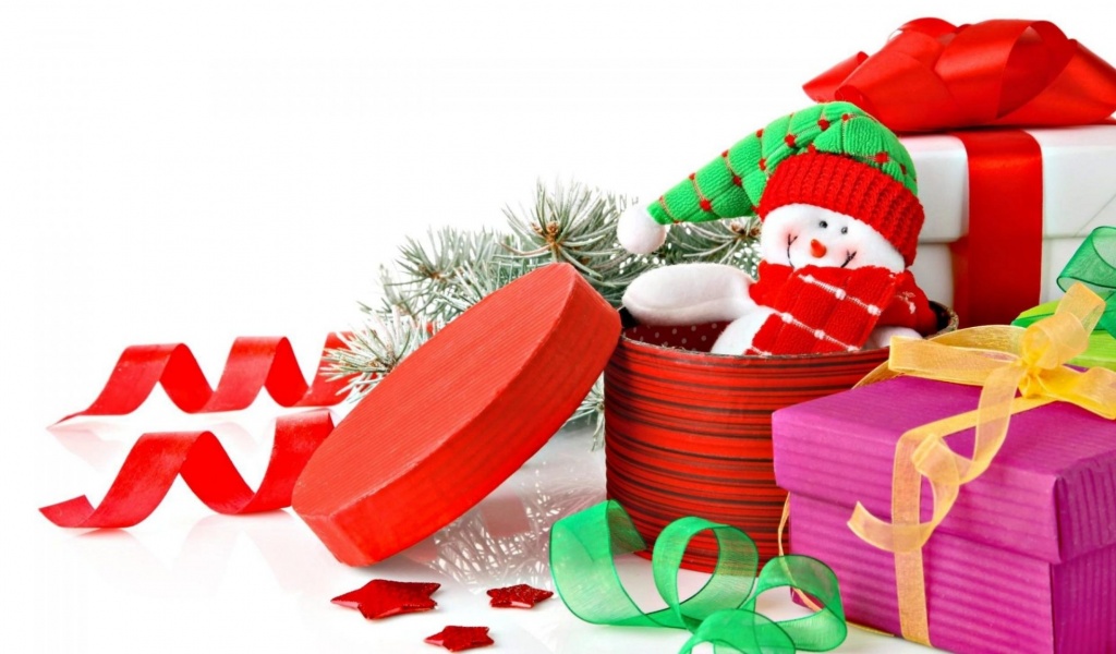 New Year Christmas Gifts Snowman Needle Ribbons Stars
