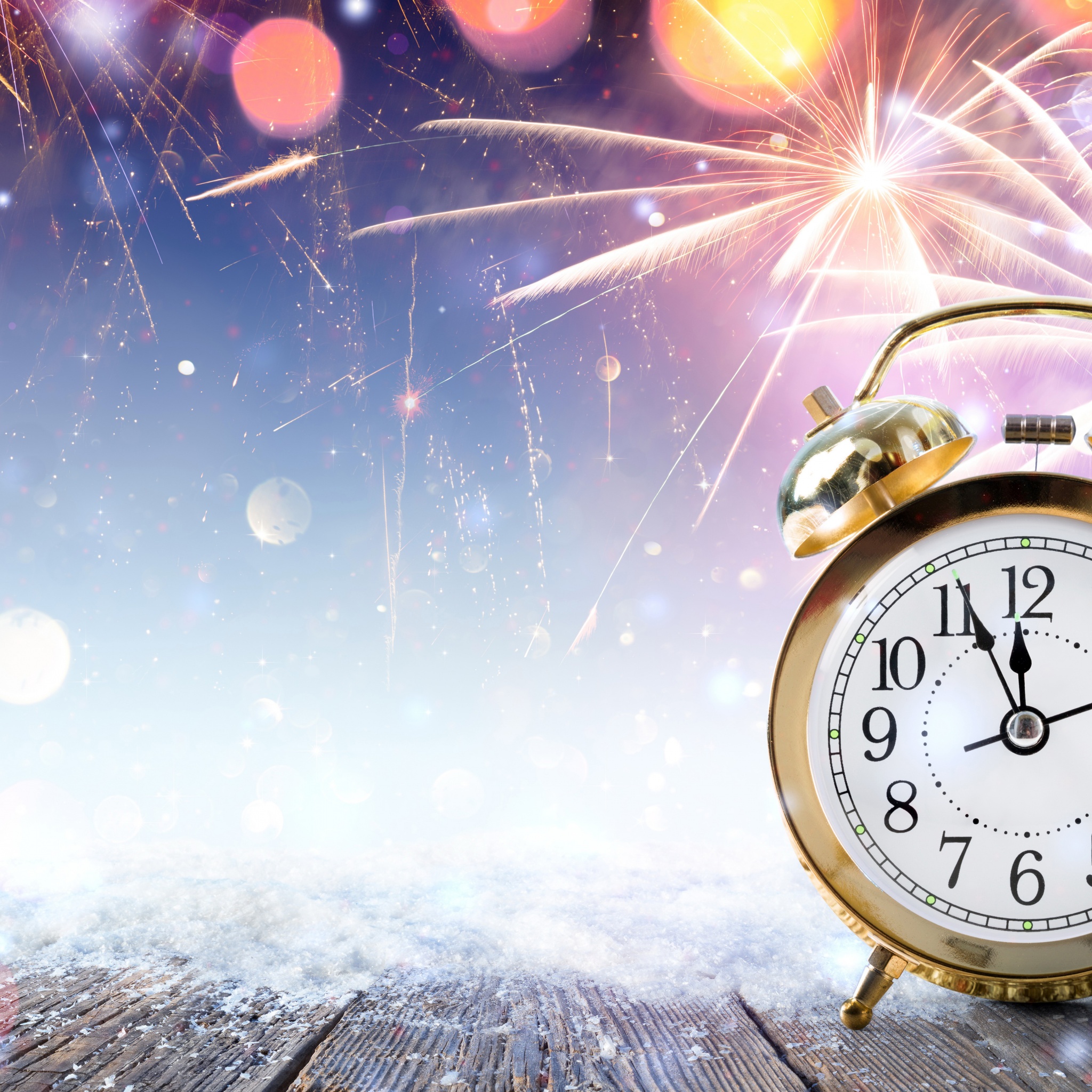 New Year Clock Fireworks