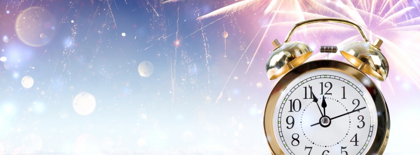 New Year Clock Fireworks