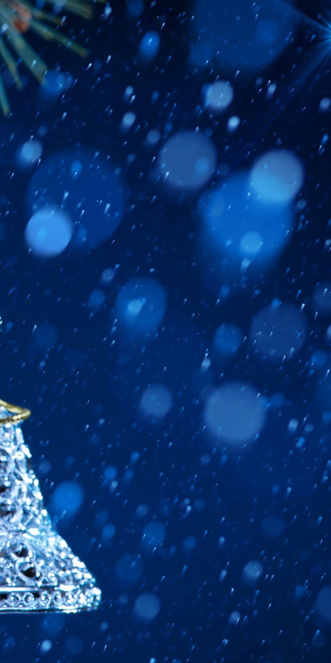 New Year Ornaments Blue Snowfall